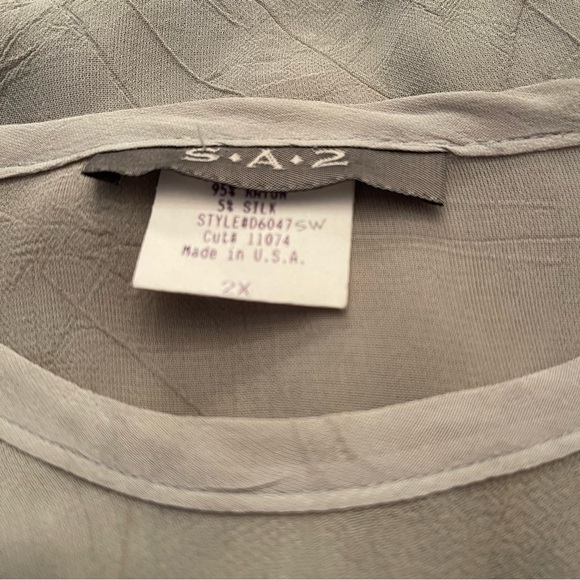 Rare Find❣️ SA2 Vintage 3pc Dress/Slip with Skirt & Top Plus Size 2X Sage Green - Picture 16 of 16